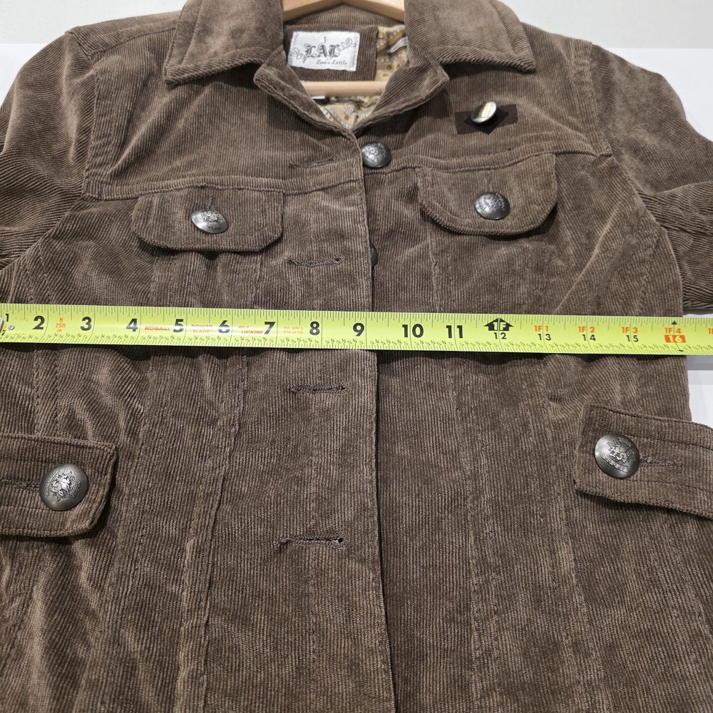 L.A. Live a Little Brown Corduroy Jacket Women’s Size Small Boho Western Stretch - Picture 9 of 13